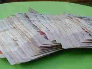 cash notes on table
