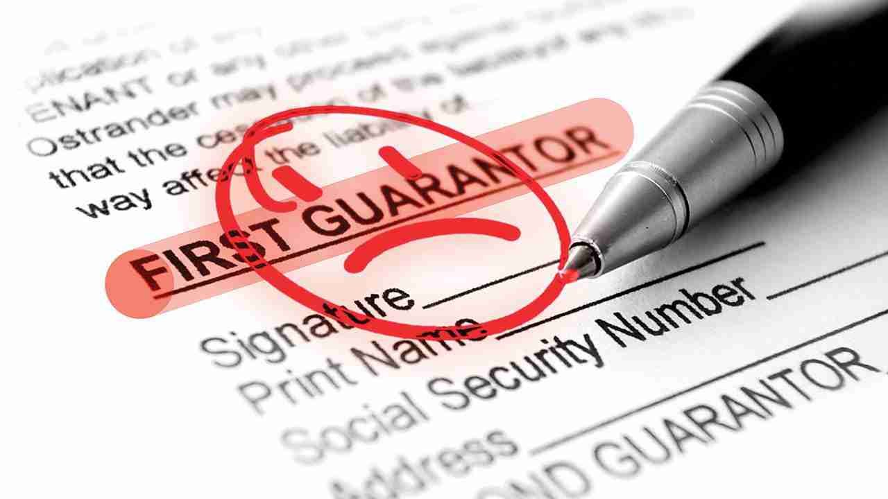 guarantor loans uk application form ready for signature