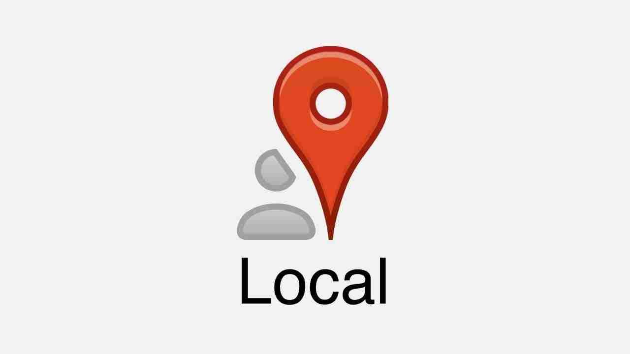 A red location pin icon with the word "local" underneath, symbolizing local search or points of interest nearby.