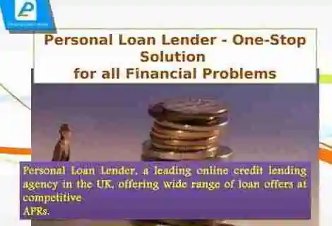 Personal Loans For Bad Credit History Alt text: Advertisement for a personal loan lender with a headline reading "Personal Loan Lender - One-Stop Solution for all Financial Problems" and a description that states it is a "leading online credit lending agency in the UK, offering wide range of loan offers at competitive APRs." The image features a stack of coins on one side to represent financial services. personal loans for bad credit