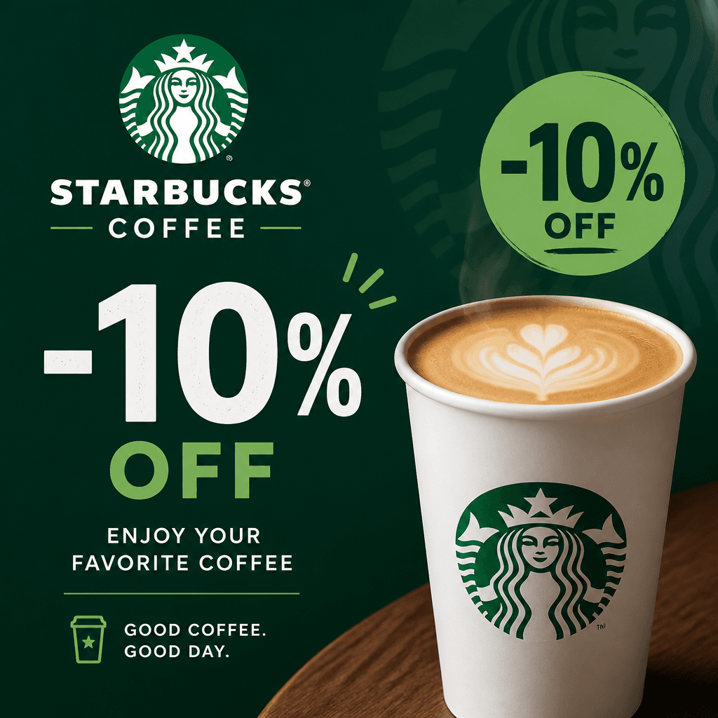 Starbucks Coffee Get 10% Off for Everyone
