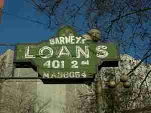 Seattle Barneys Loans sign