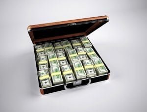 money suitcase full of cash