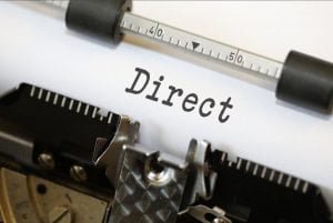 old typewriter spelling word direct