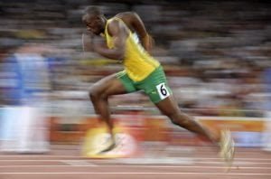 usain bolt running quickly