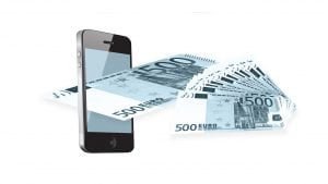 cash coming out of mobile phone